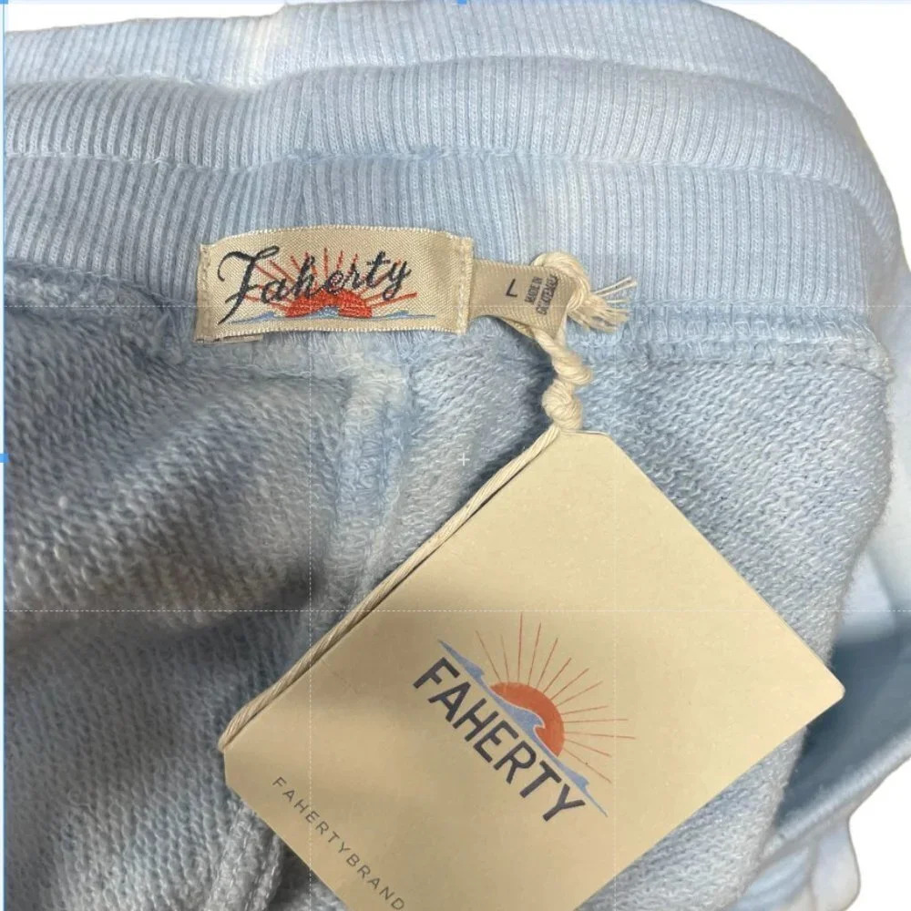 Faherty Bells Tie Dye Jogger Sweatpants Blue Size Large - Picture 8 of 10